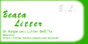 beata litter business card